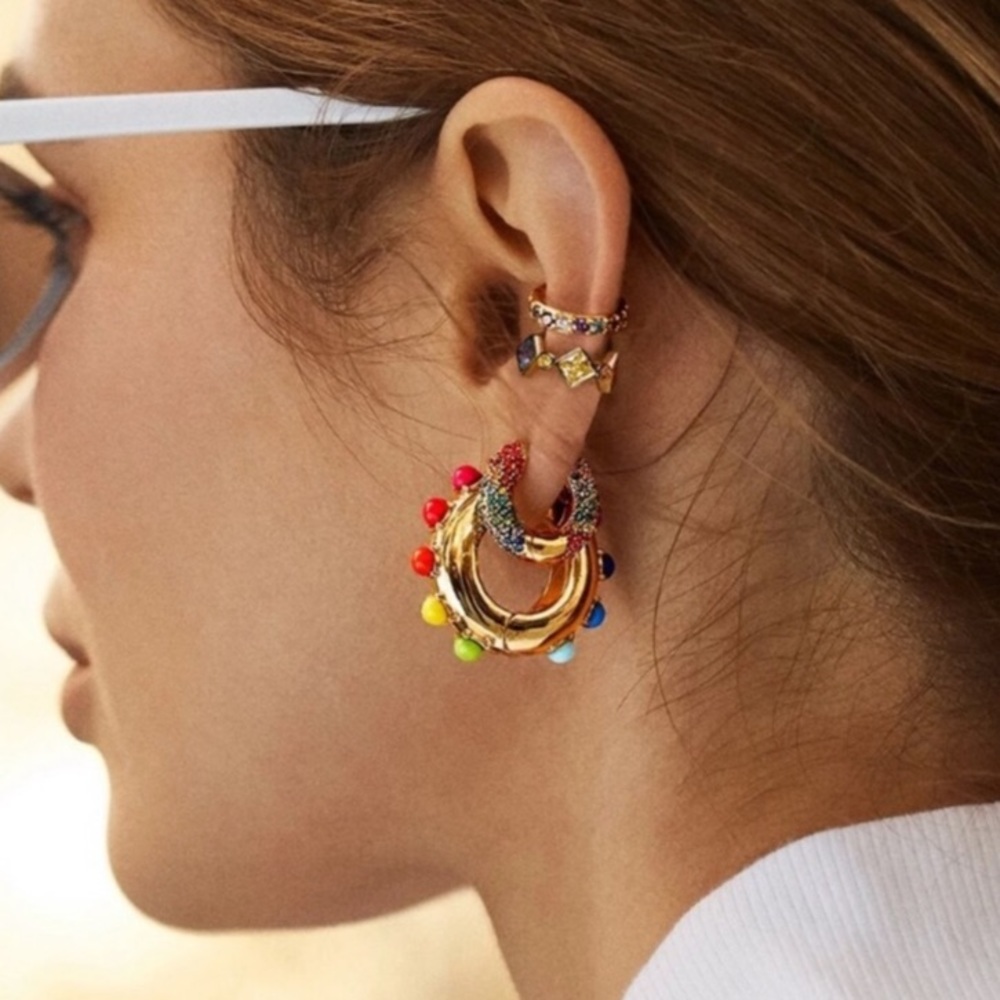 Alaynah Rainbow Huggie Hoops!